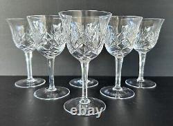 Gorham Crystal Cherrywood Wine Glasses 5 5/8 Set of 6 Fan Cut Crystal