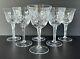 Gorham Crystal Cherrywood Wine Glasses 5 5/8 Set of 6 Fan Cut Crystal