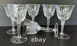 Gorham Crystal Cherrywood Wine Glasses 5 5/8 Set of 6 Fan Cut Crystal