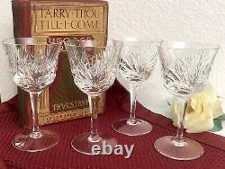 Gorham Crystal Cherrywood Wine Glasses Clear Fan cut bowl Set of 4