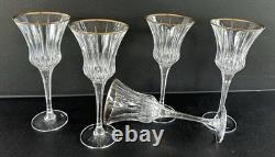 Gorham Crystal Triumph Water Goblets Wine Glasses 8 3/4 Gold Rim Set of 5