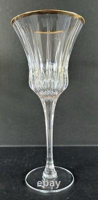 Gorham Crystal Triumph Water Goblets Wine Glasses 8 3/4 Gold Rim Set of 5