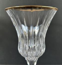 Gorham Crystal Triumph Water Goblets Wine Glasses 8 3/4 Gold Rim Set of 5