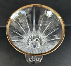 Gorham Crystal Triumph Water Goblets Wine Glasses 8 3/4 Gold Rim Set of 5