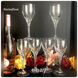 Gorham Diamond Crystal Wine Glasses pulled base 7 5/8 tall Blown glass 6