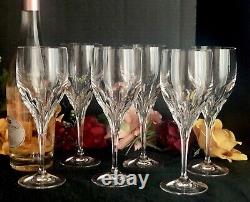 Gorham Diamond Crystal Wine Glasses pulled base 7 5/8 tall Blown glass 6