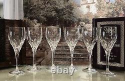 Gorham Diamond Crystal Wine Glasses pulled base 7 5/8 tall Blown glass 6