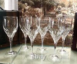 Gorham Diamond Crystal Wine Glasses pulled base 7 5/8 tall Blown glass 6