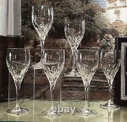 Gorham Diamond Crystal Wine Glasses pulled base 7 5/8 tall Blown glass 6