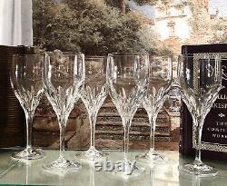 Gorham Diamond Crystal Wine Glasses pulled base 7 5/8 tall Blown glass 6