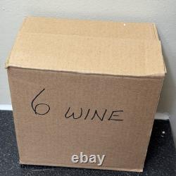 Gorham Jolie Crystal Wine Glasses Set of 6 West Germany Etched Unused withBox