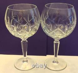Gorham Lady Anne Crystal Balloon Wine Glasses Goblets 8 Tall 2p lot