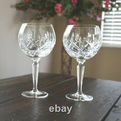Gorham Lady Anne Crystal Set of 2 BALLOON Wine Glasses No Trim 7-3/4