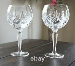 Gorham Lady Anne Crystal Set of 2 BALLOON Wine Glasses No Trim 7-3/4