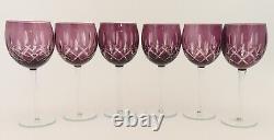 Gorham Lady Anne Cut to Clear Balloon Crystal Glasses Amethyst Purple Set of (6)