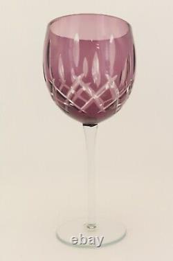 Gorham Lady Anne Cut to Clear Balloon Crystal Glasses Amethyst Purple Set of (6)