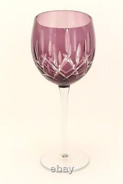 Gorham Lady Anne Cut to Clear Balloon Crystal Glasses Amethyst Purple Set of (6)