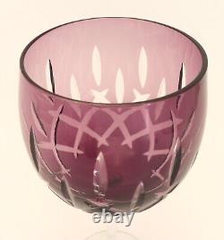 Gorham Lady Anne Cut to Clear Balloon Crystal Glasses Amethyst Purple Set of (6)