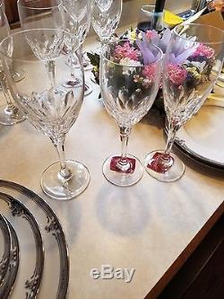 Gorham diamond crystal glasses. 6 each of flute, wine and goblet all brand new