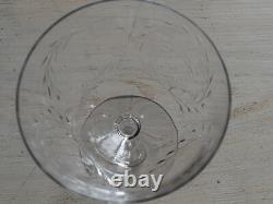 Great ANTIQUE Vtg Set of 9 TIFFIN CUT Crystal MADIERA Pattern WINE GLASSES Glass