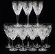 Group of 12 Waterford Castlemaine Claret Wine Glasses Clear Crystal Sided Stem