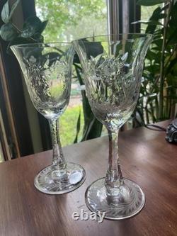HEREND CRYSTAL WINE GLASSES, GORGEOUS! Hand Cut Lead Crystal, NEW NEVER USED
