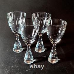 HOLMEGAARD PRINCESS CLARET WINE GLASSES, Cut Lead Crystal, 6 1/2, DENMARK, 4PCS