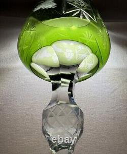 HORTENSJA / HORTENSIA 6 PC. Cut To Clear Crystal Wine Glasses Purple Green