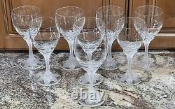 HTF Villeroy And Boch Crystal TULIPE Frosted Flower Stem Wine Glasses Set Of 8