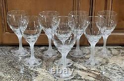 HTF Villeroy And Boch Crystal TULIPE Frosted Flower Stem Wine Glasses Set Of 8