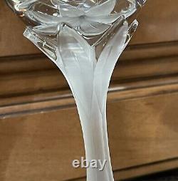 HTF Villeroy And Boch Crystal TULIPE Frosted Flower Stem Wine Glasses Set Of 8