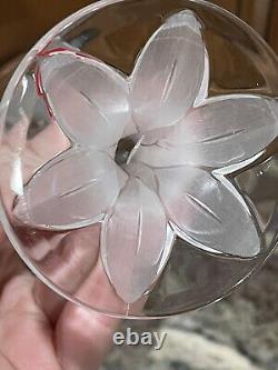 HTF Villeroy And Boch Crystal TULIPE Frosted Flower Stem Wine Glasses Set Of 8