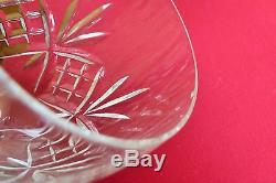 Handmade Block 24% Lead Crystal Wine Decanter withStopper and 4 Wine Glasses NIB