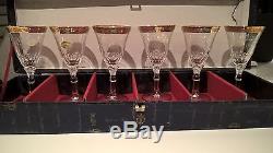 Handmade gold moser style wine glasses x 6 Murano crystal made in italy