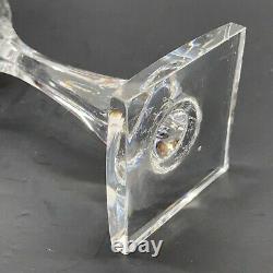 Hawkes Crystal Cut Glass Strawberry Diamond Fan Wine Goblet Square Base Set Of 6