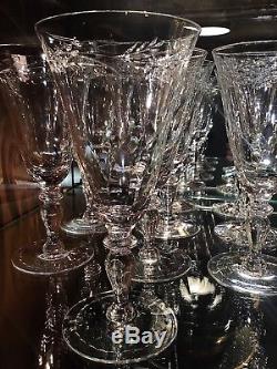 Hawkes Crystal Henley Water Wine Goblets (10) H. G Hawkes & Co