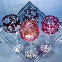 Holiday Bling Set of Four Cut Crystal Wine Goblets