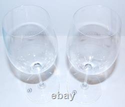 Htf Pair Of Tiffany & Co Crystal Audubon Jardin 9 1/4 Wine Glasses In Box