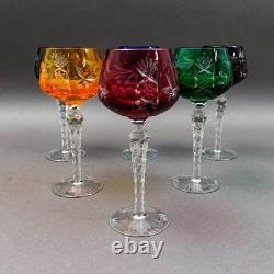 Imperlux Germany Cut to Clear Crystal 8 Wine Hock Glasses Goblets Set Of 6