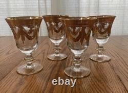Interglass / Arte Italica MEDICI Italy Crystal Wine Glasses Set Of 4 24K