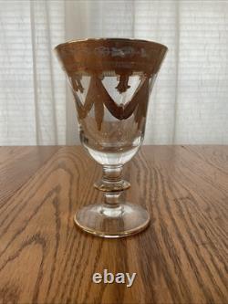 Interglass / Arte Italica MEDICI Italy Crystal Wine Glasses Set Of 4 24K