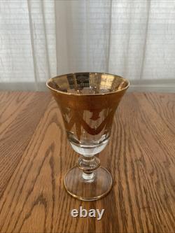 Interglass / Arte Italica MEDICI Italy Crystal Wine Glasses Set Of 4 24K