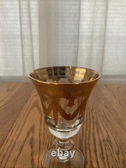 Interglass / Arte Italica MEDICI Italy Crystal Wine Glasses Set Of 4 24K