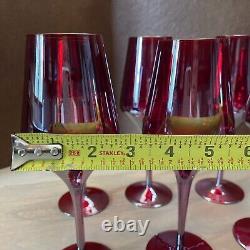 Iridescent Ruby Red Estelle Wine Stemware Set Of 6 Gorgeous