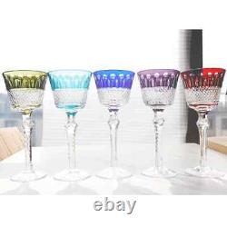 Italian Crystal Stemware Glasses Hand Carved Glass With Gift Box 5oz 5PCS