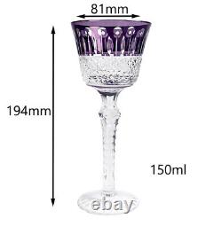 Italian Crystal Stemware Glasses Hand Carved Glass With Gift Box 5oz 5PCS