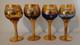 Italian Murano Tre Fuochi Hock Wine Glasses Set of 4