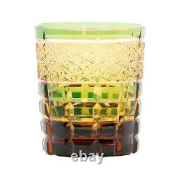 J21 Drink Glass Edo Kiriko Handmade Crystal Whisky Glasses Set Of 4 Pieces