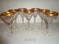 Joh. Oertel ROSE GARDEN (7) CRYSTAL WINE GLASSES Mid-Century Modern GERMANY