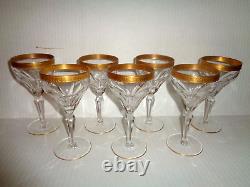 Joh. Oertel ROSE GARDEN (7) CRYSTAL WINE GLASSES Mid-Century Modern GERMANY